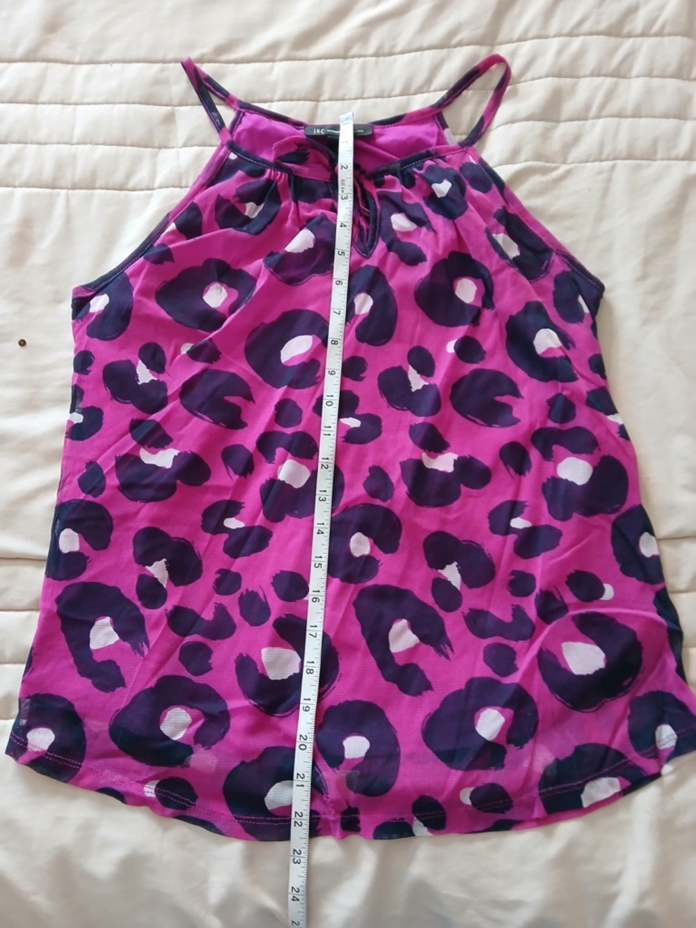 INC International Concepts Purple-Pink Leopard Halter Camisole - Picture 4 of 8